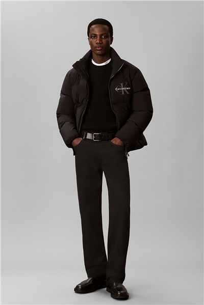 Calvin Klein Ls Clsc Cttn Wfl Crwnk Swtr 9Gg Erkek Triko Siyah