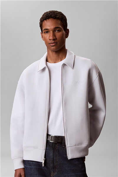 Calvin Klein Ls Cooling Spacer Fz Shirt Jacke Erkek Fermuarlı Sweatshirt Gri