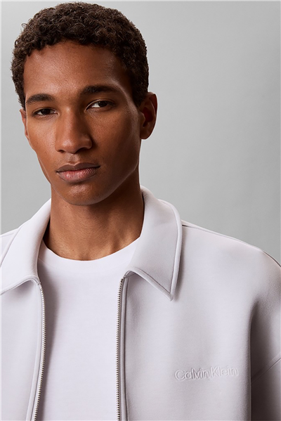 Calvin Klein Ls Cooling Spacer Fz Shirt Jacke Erkek Fermuarlı Sweatshirt Gri