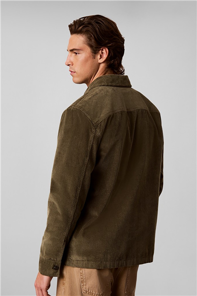 Calvin Klein Ls Corduroy Easy Overshirt Erkek Gömlek Yeşil