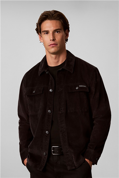 Calvin Klein Ls Corduroy Easy Overshirt Erkek Gömlek Siyah