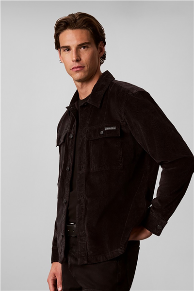 Calvin Klein Ls Corduroy Easy Overshirt Erkek Gömlek Siyah