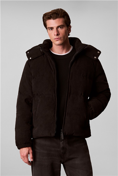 Calvin Klein Ls Corduroy Puffer Hd Down Jkt Erkek Şişme Mont Siyah