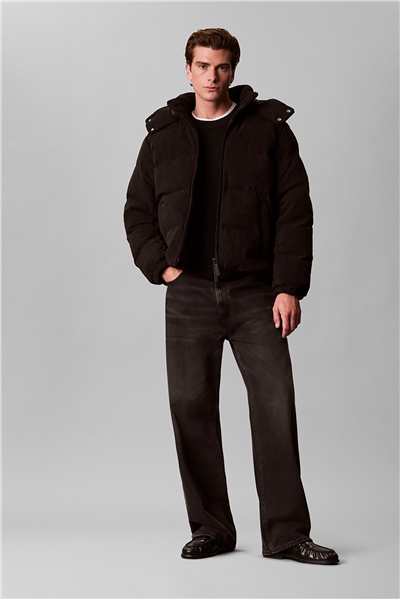Calvin Klein Ls Corduroy Puffer Hd Down Jkt Erkek Şişme Mont Siyah