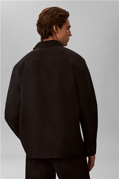 Calvin Klein Ls Cotton Nylon Utility Overshir Erkek Gömlek Siyah