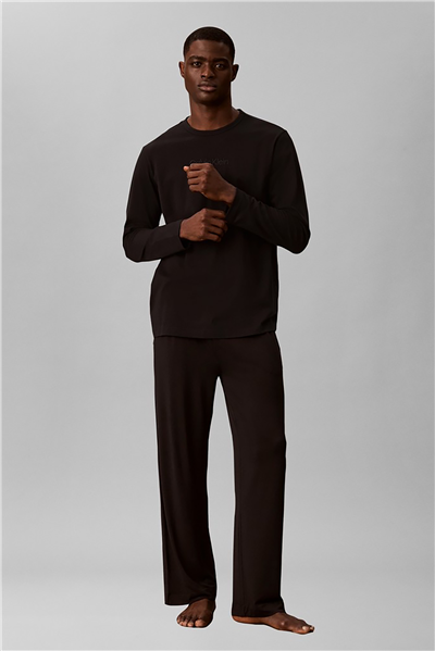 Calvin Klein L/S Crew Neck Erkek Bisiklet Yaka T-Shirt Siyah