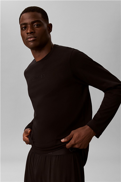Calvin Klein L/S Crew Neck Erkek Bisiklet Yaka T-Shirt Siyah