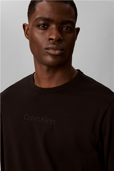 Calvin Klein L/S Crew Neck Erkek Bisiklet Yaka T-Shirt Siyah