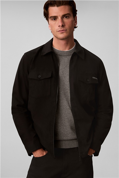Calvin Klein Ls Easy Sld Cttn Flnl Overshrt Erkek Gömlek Siyah
