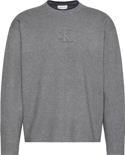 Calvin Klein Ls Embossed Logo Erkek Triko