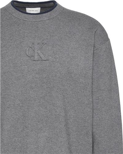 Calvin Klein Ls Embossed Logo Erkek Triko