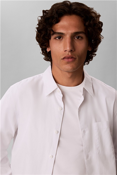 Calvin Klein Ls Eoe Oxford Classic Shirt Erkek Gömlek Beyaz