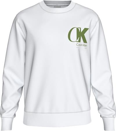 Calvin Klein Ls Eu 350Terry Ck Overlap Graphi Erkek Sweatshirt