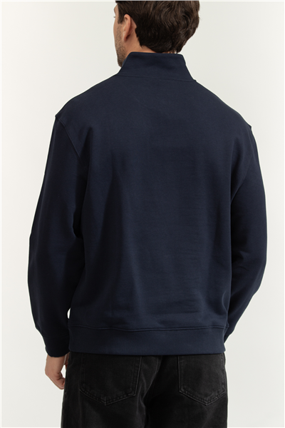 Calvin Klein LS Eu 350Terry Micro Monologo Qt Erkek Fermuarlı Sweatshirt