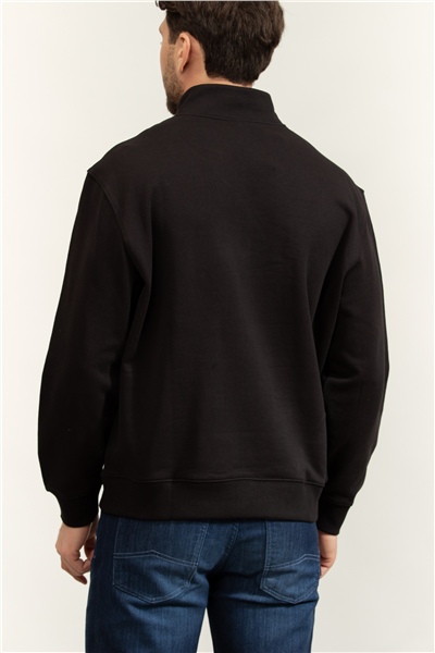 Calvin Klein LS Eu 350Terry Micro Monologo Qt Erkek Fermuarlı Sweatshirt