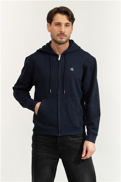 Calvin Klein LS Eu 350Terry Monogram Fz Hoodi Erkek Kapüşonlu Sweatshirt