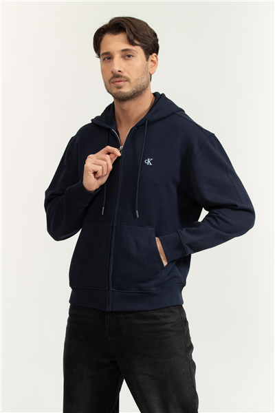 Calvin Klein LS Eu 350Terry Monogram Fz Hoodi Erkek Kapüşonlu Sweatshirt