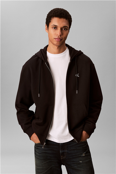 Calvin Klein LS Eu 350Terry Monogram Fz Hoodi Erkek Kapüşonlu Sweatshirt