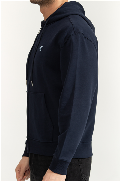 Calvin Klein LS Eu 350Terry Monogram Fz Hoodi Erkek Kapüşonlu Sweatshirt