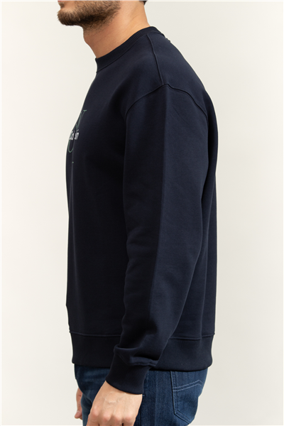 Calvin Klein LS Eu 350Terry Monologo Cn Swtsh Erkek Bisiklet Yaka Sweatshirt