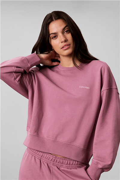 Calvin Klein Ls Feminine Logo French Terry Cr Kadın Bisiklet Yaka Sweatshirt
