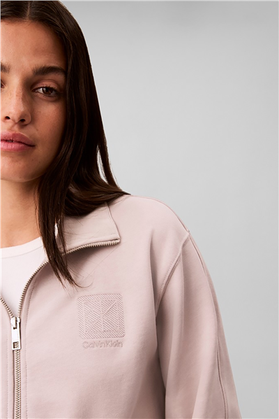 Calvin Klein Ls French Terry Elevated Emblem Kadın Bisiklet Yaka Sweatshirt