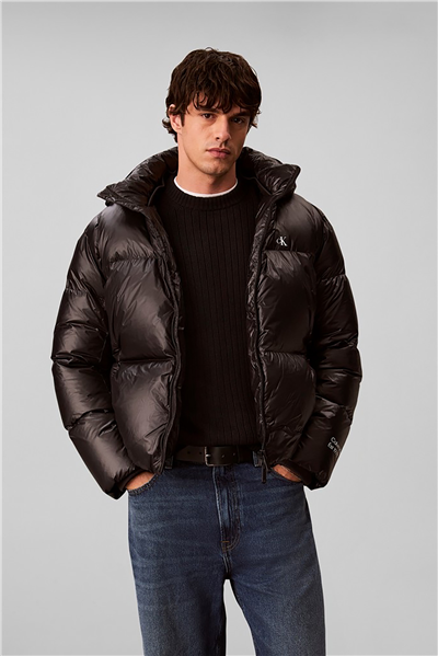 Calvin Klein Ls Glossy Detachable Hd Down Puf Erkek Şişme Mont Siyah
