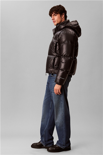 Calvin Klein Ls Glossy Detachable Hd Down Puf Erkek Şişme Mont Siyah