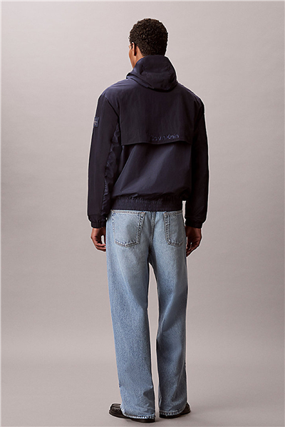 Calvin Klein Ls Ltwt Nylon Mixed Media Windbr Erkek Rüzgarlık Lacivert
