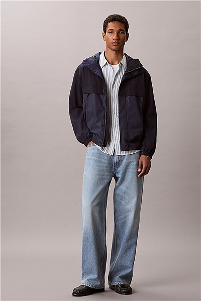 Calvin Klein Ls Ltwt Nylon Mixed Media Windbr Erkek Rüzgarlık Lacivert