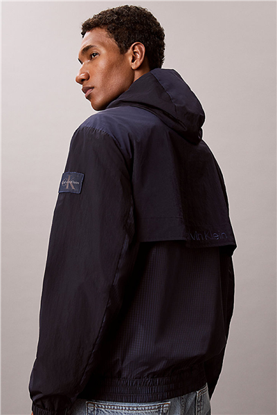 Calvin Klein Ls Ltwt Nylon Mixed Media Windbr Erkek Rüzgarlık Lacivert