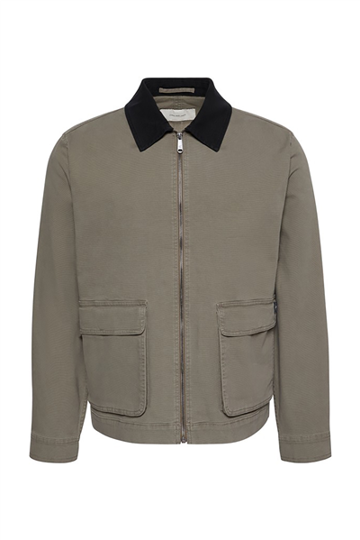 Calvin Klein Ls Matty Canvas Contrast Collar Erkek Mont Gri