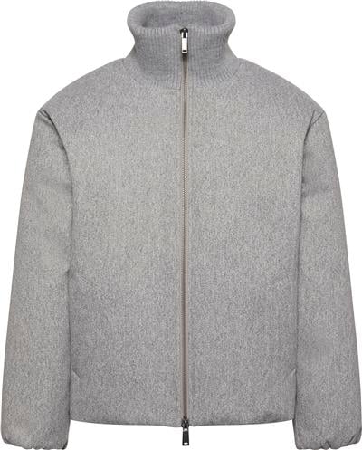 Calvin Klein Ls Melange Rib Neck Wool Erkek Şişme Mont