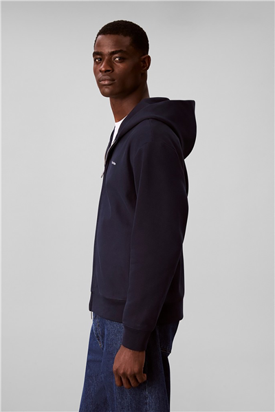 Calvin Klein Ls Micro Logo Dbl Fz Hoodie Erkek Kapüşonlu Sweatshirt Lacivert
