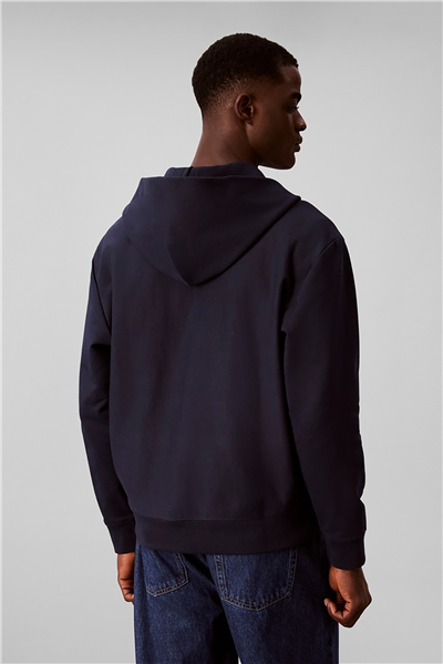Calvin Klein Ls Micro Logo Dbl Fz Hoodie Erkek Kapüşonlu Sweatshirt Lacivert