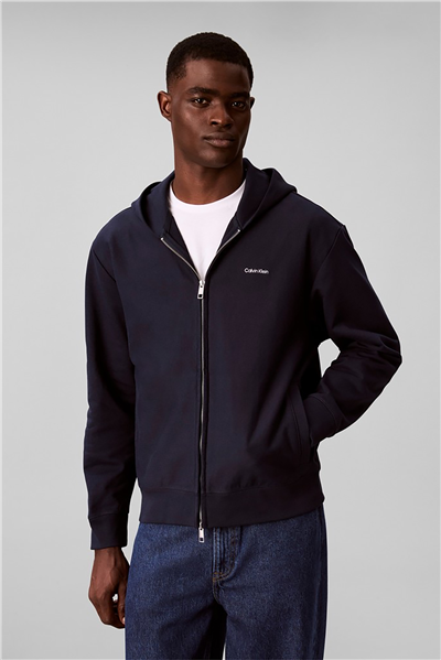 Calvin Klein Ls Micro Logo Dbl Fz Hoodie Erkek Kapüşonlu Sweatshirt Lacivert