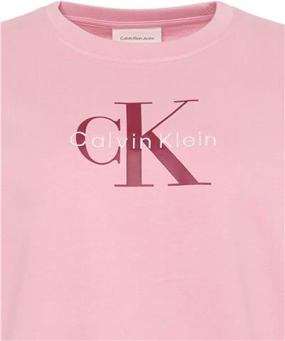Calvin Klein Ls Monologo French Terry Rlxd Cn Kadın Bisiklet Yaka Sweatshirt