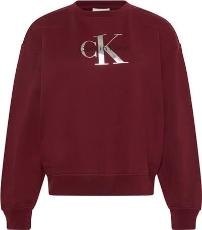 Calvin Klein Ls Monologo French Terry Rlxd Cn Kadın Bisiklet Yaka Sweatshirt