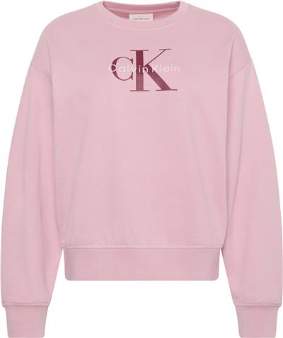 Calvin Klein Ls Monologo French Terry Rlxd Cn Kadın Bisiklet Yaka Sweatshirt