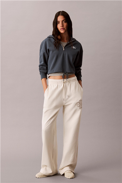 Calvin Klein Ls Monologo Terry Cropped Tie Hz Kadın Kapüşonlu Sweatshirt