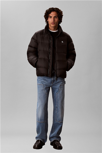 Calvin Klein Ls Nyln Zp Off Hod Down Pufr Jkt Erkek Şişme Mont Siyah
