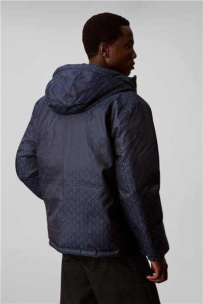 Calvin Klein Ls Nylon Aop Reversible Down Puf Erkek Şişme Mont Lacivert