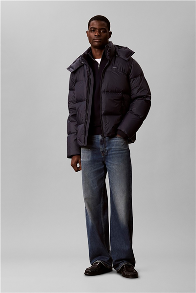 Calvin Klein Ls Nylon Detachable Hood Down Pu Erkek Mont Lacivert