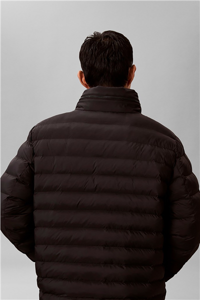 Calvin Klein Ls Nylon Lt Wt Hooded Fz Puffer Erkek Şişme Mont Siyah