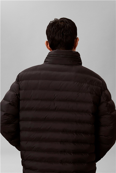 Calvin Klein Ls Nylon Lt Wt Hooded Fz Puffer Erkek Şişme Mont Siyah