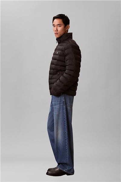 Calvin Klein Ls Nylon Lt Wt Hooded Fz Puffer Erkek Şişme Mont Siyah