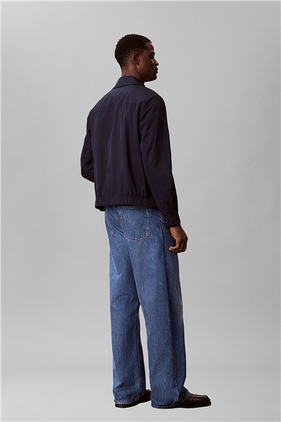 Calvin Klein Ls Nylon Pointed Collar Blouson Erkek Mont Lacivert