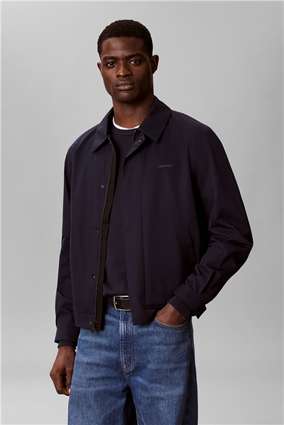 Calvin Klein Ls Nylon Pointed Collar Blouson Erkek Mont Lacivert