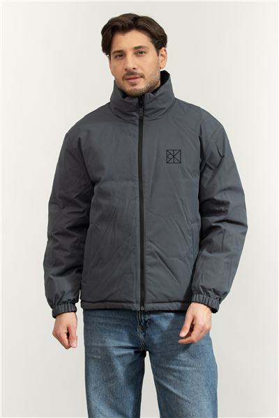 Calvin Klein LS Nylon Reversible Aop Down Puf Erkek Şişme Mont