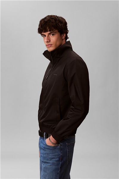Calvin Klein Ls Nylon Stand Collar Windbreake Erkek Rüzgarlık Siyah